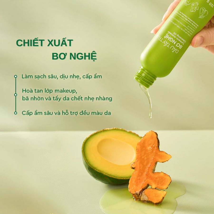 Dầu Tẩy Trang Bơ Nghệ Làm Sạch Sâu | Verlia 120ml