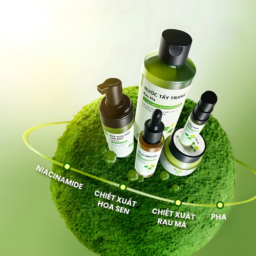 Trọn Bộ Chăm Sóc Da Chiết Xuất Rau Má Kiềm Dầu Giảm Mụn VERLIA