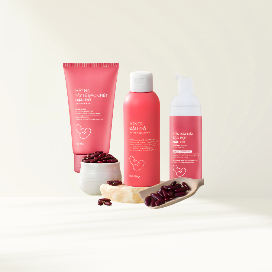 Trọn Bộ Chăm Sóc Da Chiết Xuất Đậu Đỏ | Verlia