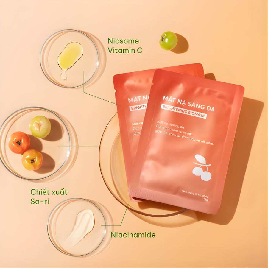 Mặt Nạ Hỗ Trợ Làm Sáng Da Sơ-ri Vitamin C | Verlia